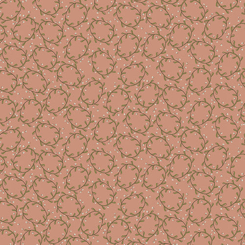 Henry Glass Fabric 3218-22 PINK, from Down Tinsel Lane Collection by Anni Downs