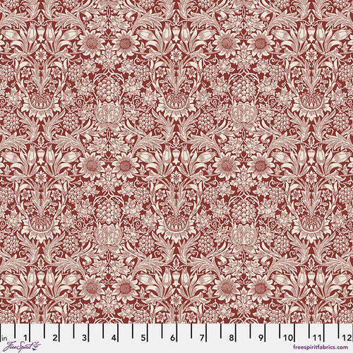 Fabric Sunflower - Berry from EMERY WALKER Collection, Original Morris & Co for Free Spirit, PWWM106.BERRY