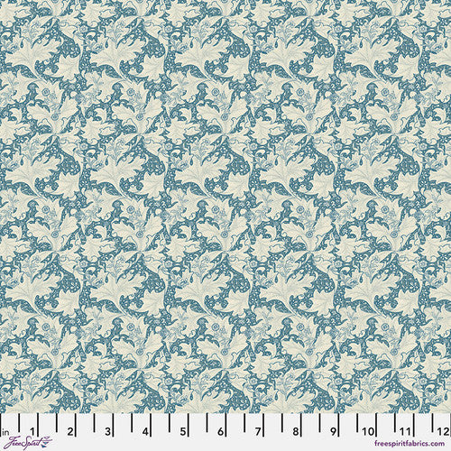 Fabric Small Wallflower - Blue from EMERY WALKER Collection, Original Morris & Co for Free Spirit, PWWM108.BLUE