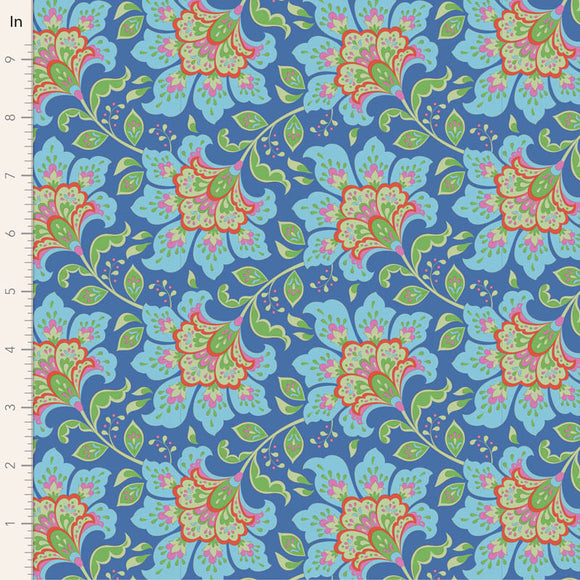 Tilda Fabric FLOWERMARKET BLUEBERRY from Bloomsville Collection, TIL100506