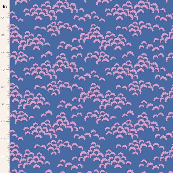 Tilda Fabric COTTON BLOOM BLUEBERRY from Bloomsville Collection, TIL100510