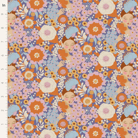 Fabric WALLFLOWER, WALLFLOWER THRISTLE by TILDA, TIL100608