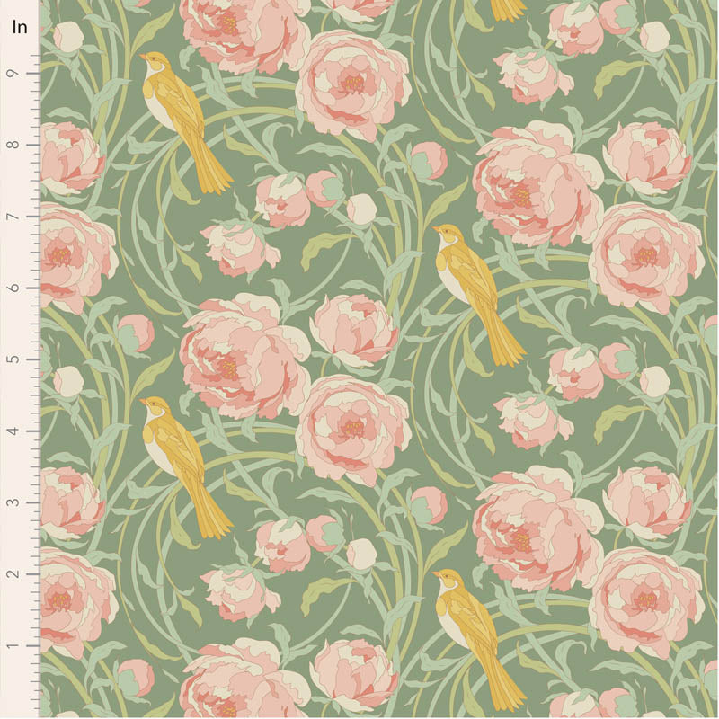 PREORDER! Fabric CORA SAGE from SONGBIRD Collection by TILDA, TIL100647