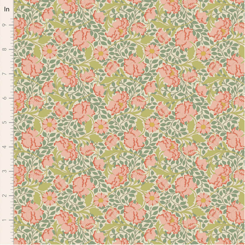 PREORDER! Fabric FLORA SAGE from SONGBIRD Collection by TILDA, TIL100648