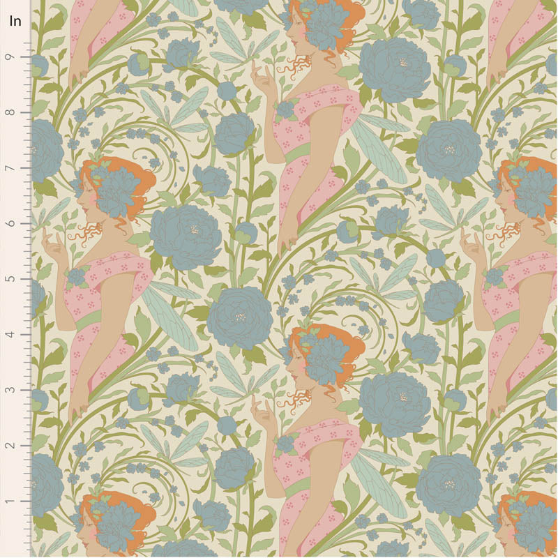 PREORDER! Fabric AUBERY BLUE from SONGBIRD Collection by TILDA, TIL100653