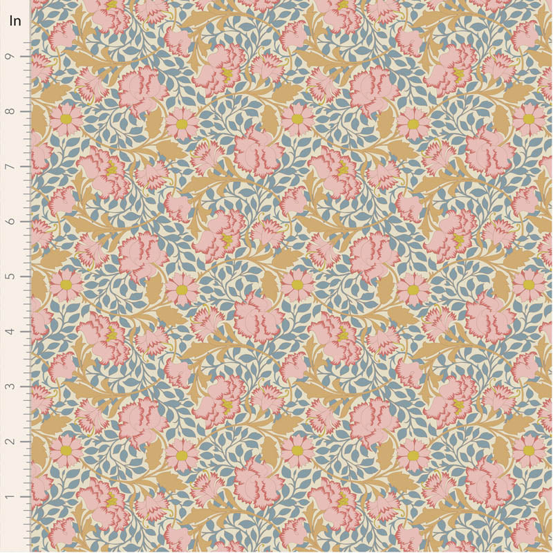 PREORDER! Fabric FLORA BLUE from SONGBIRD Collection by TILDA, TIL100654