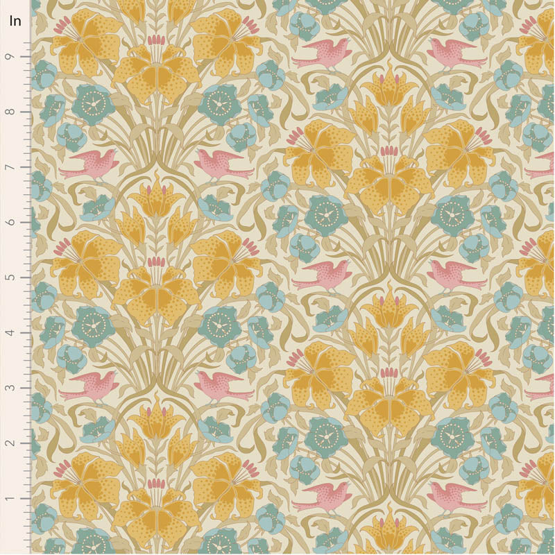 PREORDER! Fabric SONGBIRD MUSTARD from SONGBIRD Collection by TILDA, TIL100659