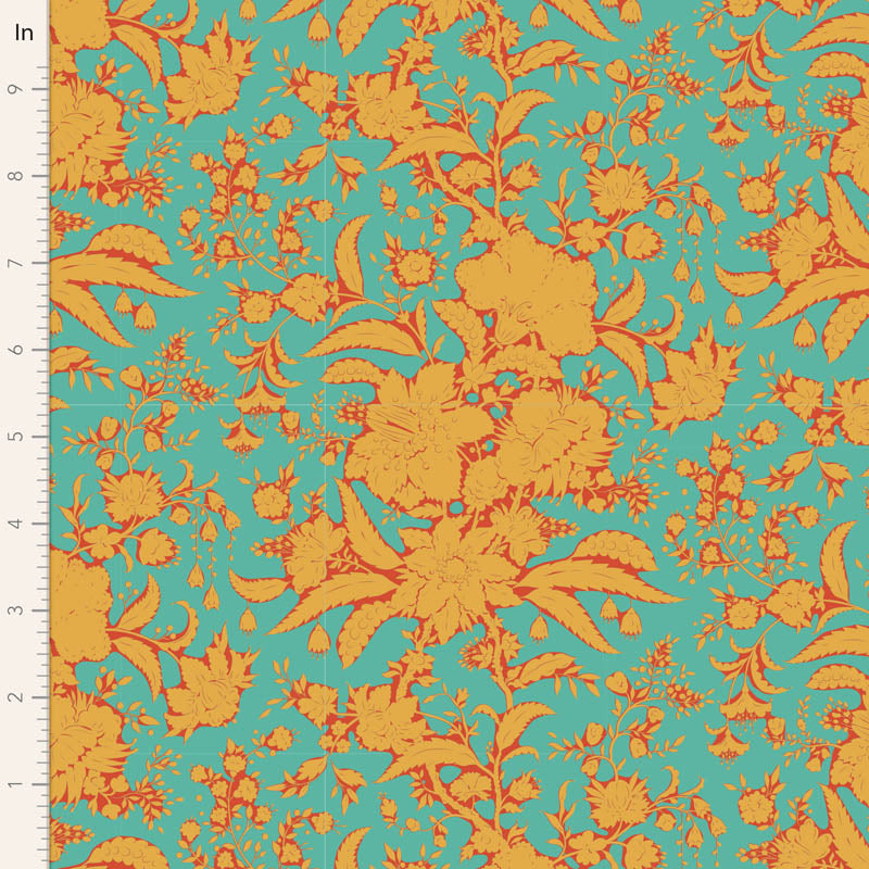 Tilda Fabric ABLOOM TURQUOISE from Bloomsville BLENDERS Collection, TIL110072