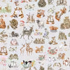 Quilting Fabric SOFT GRAY ONE-WAY PACKED ANIMALS MAS11120-K by Hannah Dale from the Together is Better Collection from Maywood Studio
