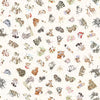 Quilting Fabric CREAM TOSSED ANIMALS MAS11121-E by Hannah Dale from the Together is Better Collection from Maywood Studio