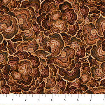 Fabric TURKEY TAIL RUST DP27516-37 from WILD HARVEST Collection by Deborah Edwards for Northcott Fabrics