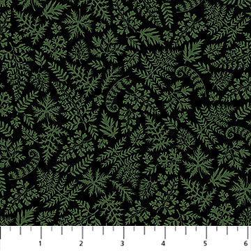 Fabric FERN BLENDER BLACK DP27517-99 from WILD HARVEST Collection by Deborah Edwards for Northcott Fabrics