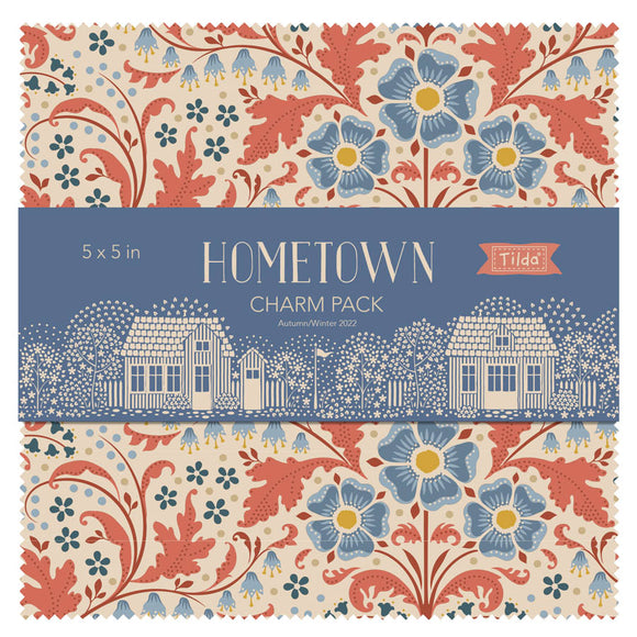 Fabric, Charm Pack of HOMETOWN Collection by Tilda, 300145