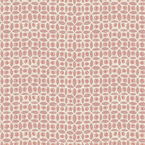 Henry Glass Fabric LEAF AND BERRY 3320-44 CREAM/LILAC, from Simply Be Collection by Anni Downs