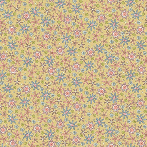 Henry Glass Fabric FLOWER FIELD 3323-66 GREEN, from Simply Be Collection by Anni Downs