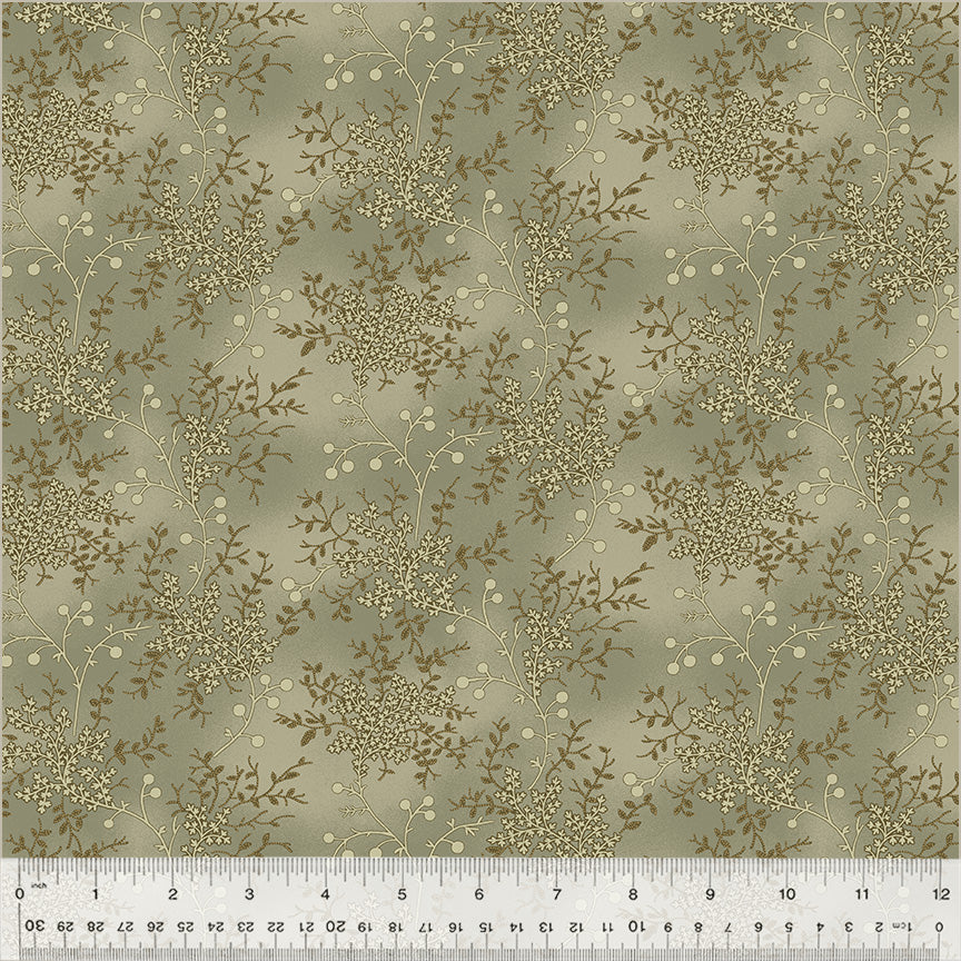 Fabric FLORAL VINE MUSHROOM from GARDEN TALE Collection by Jeanne Horton 51187A-19