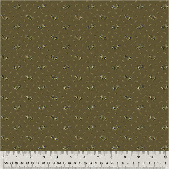 Fabric FLOWER BUD MOCHA from GARDEN TALE Collection by Jeanne Horton 51192A-17