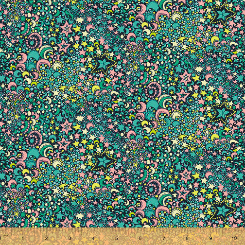 Fabric GALACTIC, from Paradiso Collection, Windham Fabrics, 52649D-1 Midnight