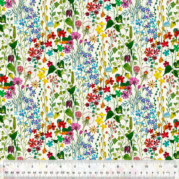 Fabric POSIE from Gardenia Collection, Windham Fabrics, 53764D-2 Ivory