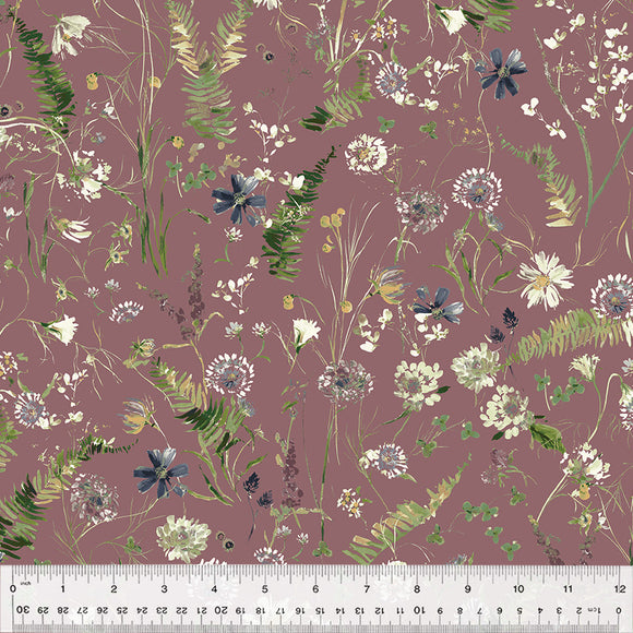 Cotton Fabric, FLOWERFIELD MAUVE, 53785D-5, Perennial Collection by Kelly Ventura for Windham Fabrics