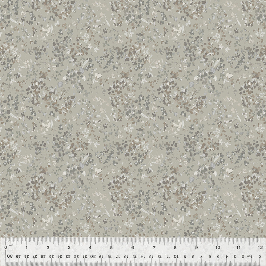 Cotton Fabric, WILDFLOWER, SILVER LEAF, 53808-19, FLORET Collection by Kelly Ventura for Windham Fabrics