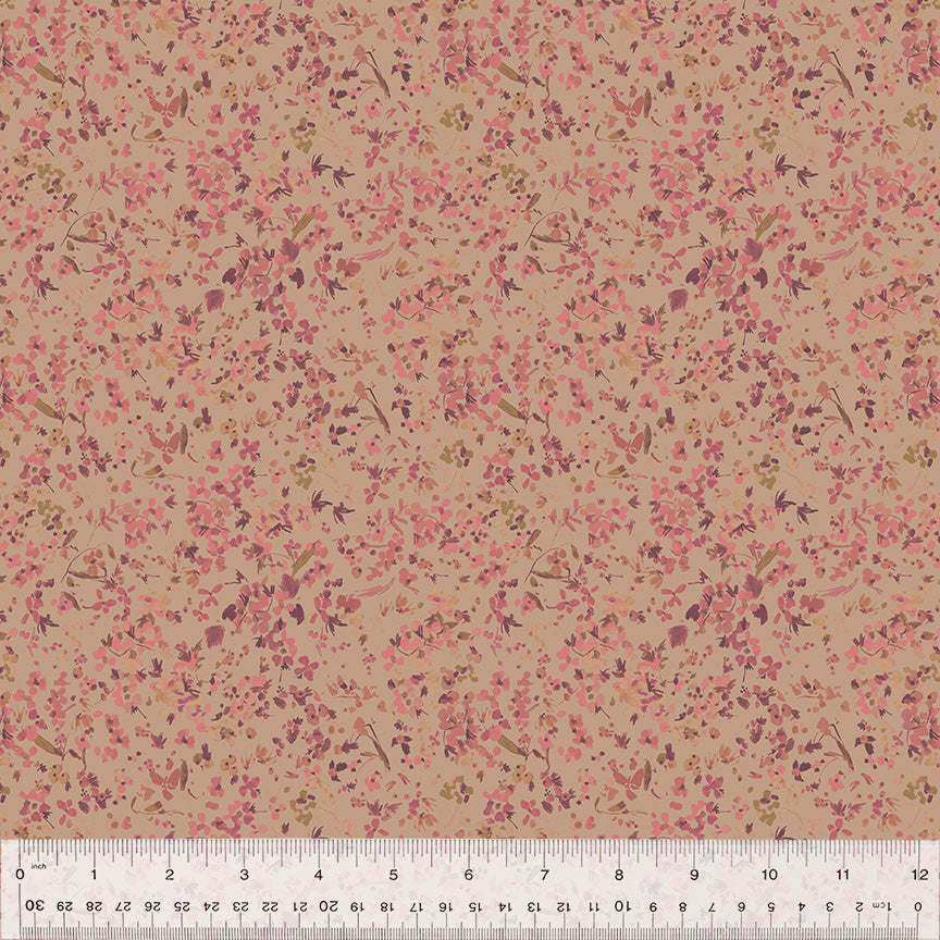 Cotton Fabric, WILDFLOWER, RANUNCULUS, 53808-6, FLORET Collection by Kelly Ventura for Windham Fabrics