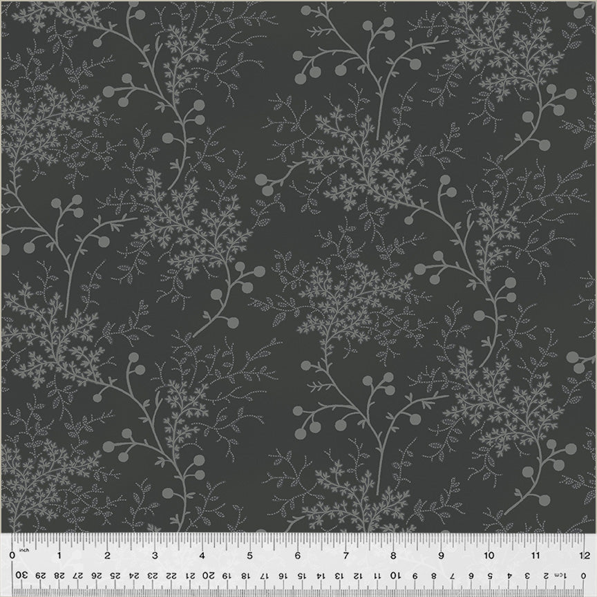 Fabric 108" Quilt Back FLORAL VINE, ONYX from GARDEN TALE Collection by Jeanne Horton 53809W-3DES