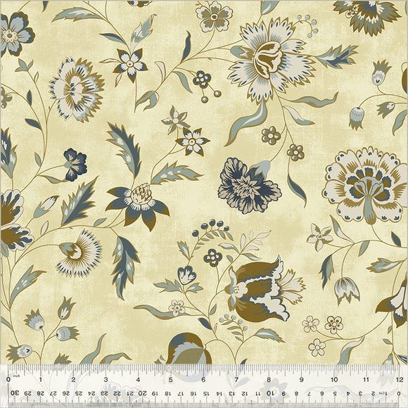 Fabric FLOURISH MOONSTONE from GARDEN TALE Collection by Jeanne Horton 53820-3