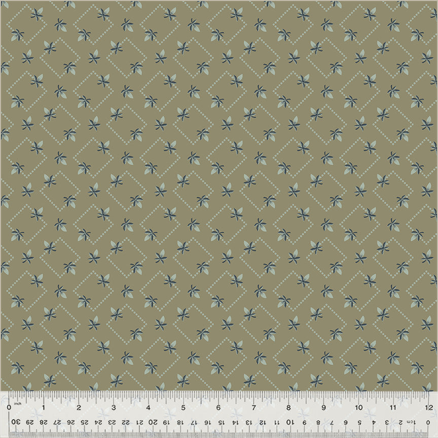 Fabric DIAMOND FLORAL TAUPE from GARDEN TALE Collection by Jeanne Horton 53824-6