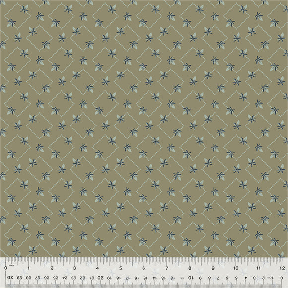 Fabric DIAMOND FLORAL TAUPE from GARDEN TALE Collection by Jeanne Horton 53824-6