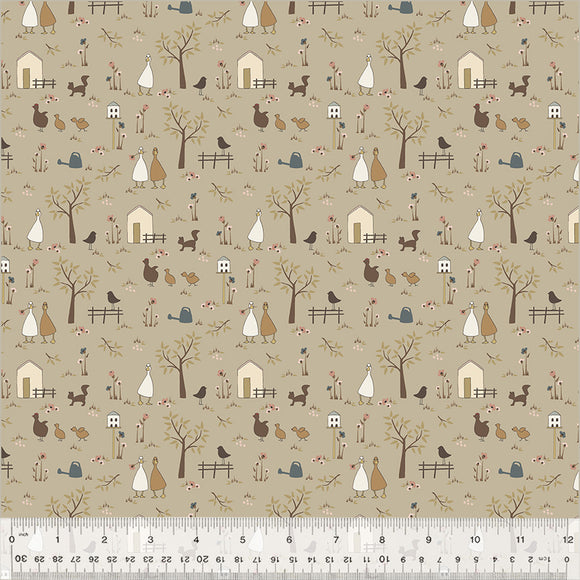 Petite Jeanne Collection, PRAIRIE WALK TAUPE Quilting Fabric from L'Atelier Perdu for Windham Fabrics, 53942-3