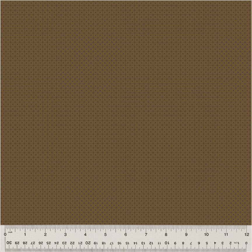 Petite Jeanne Collection, STITCH DARK BROWN Quilting Fabric from L'Atelier Perdu for Windham Fabrics, 53947-5