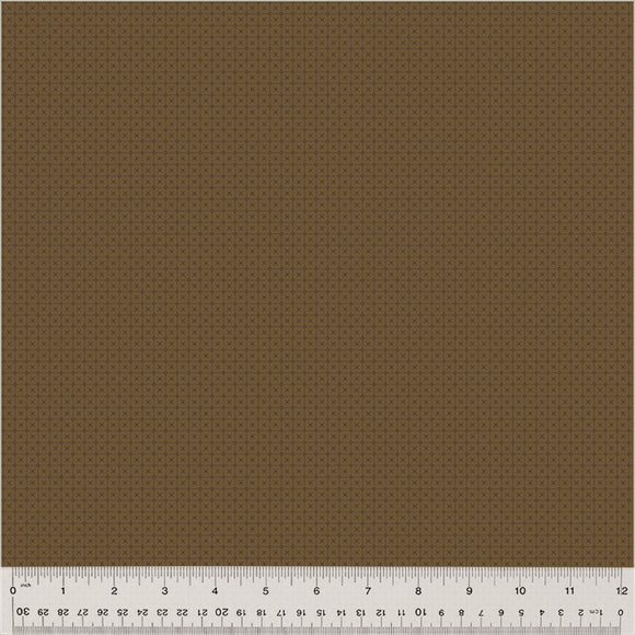 Petite Jeanne Collection, STITCH DARK BROWN Quilting Fabric from L'Atelier Perdu for Windham Fabrics, 53947-5