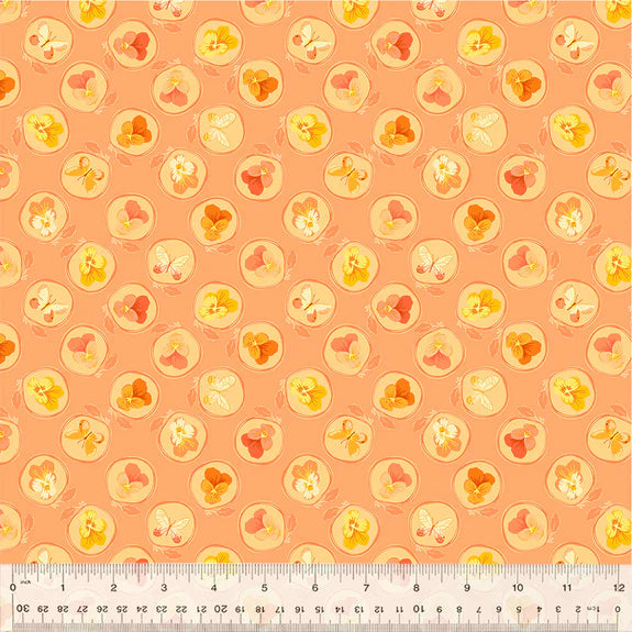 Cotton Fabric CAMEO 54654-9 Salmon, Insectarium Collection by Tamara Kate for Windham