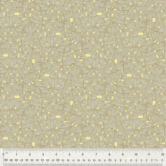 Cotton Fabric TUNNELING 54658-22 Taupe, Insectarium Collection by Tamara Kate for Windham