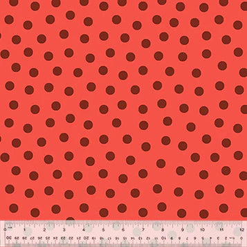 Cotton Fabric POLKA DOT, 54795-1 Red, MERRY-GO-ROUND Collection from Whistler Studios for Windham