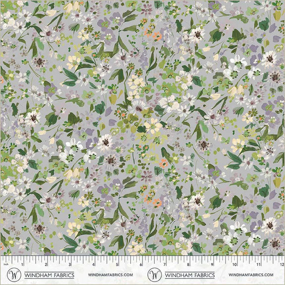 Cotton Fabric PERENNIALS 54875D-11 Dew, Bloomfield Collection by Kelly Ventura for Windham