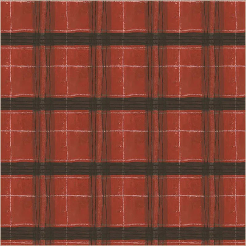 Fabric WINDOW PANE PLAID, 54922D-6 Carn Red from Marcia Derse's THE PLAID ONE Collection for Windham