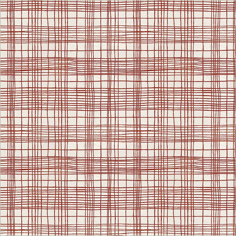 Fabric STRING THEORY PLAID, 54932D-24 Pomegranate from Marcia Derse's THE PLAID ONE Collection for Windham