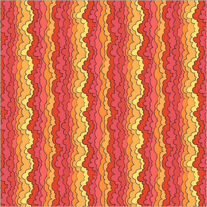Cotton Fabric AURORA 54977D-7 Sunset from SUNSHINE Collection by Sally Kelly for Windham