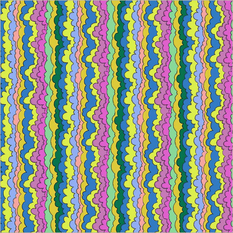Cotton Fabric AURORA 54977D-X Multi from SUNSHINE Collection by Sally Kelly for Windham