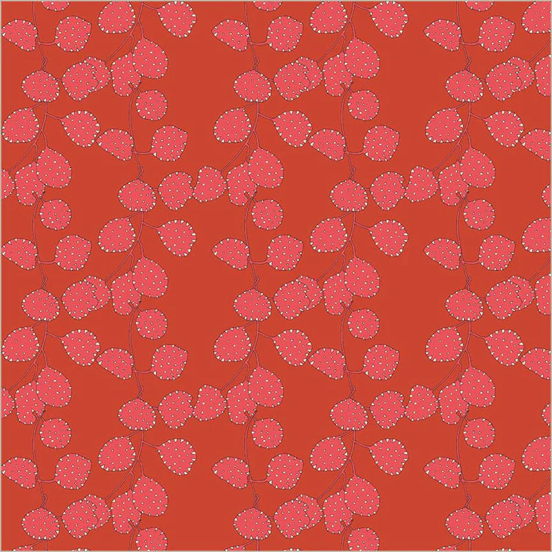 Cotton Fabric HONESTY 54979D-4 Crimson from SUNSHINE Collection by Sally Kelly for Windham