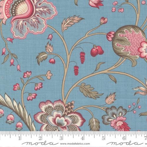 Cotton Fabric, ANTOINETTE FRENCH BLUE 13951 14 by French General for Moda Fabrics