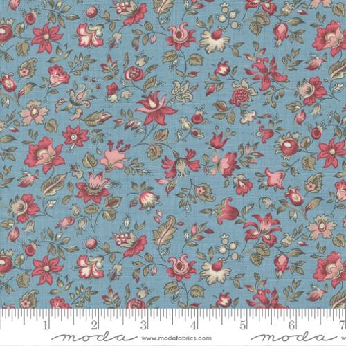 Cotton Fabric, ANTOINETTE FRENCH BLUE 13952 14 by French General for Moda Fabrics