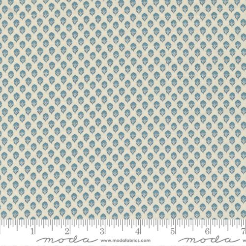 Cotton Fabric, ANTOINETTE PEARL FRENCH BLUE 13957 12 by French General for Moda Fabrics