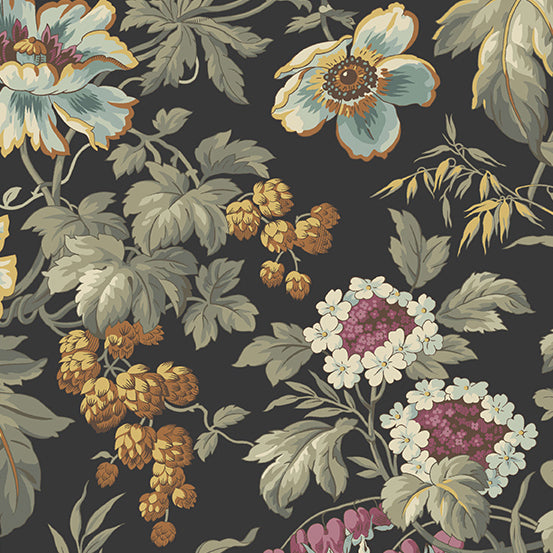 Fabric CLIMBING ROSE Color LONDON FOG from English Garden Collection by Edyta Sitar for Andover, A-791-K
