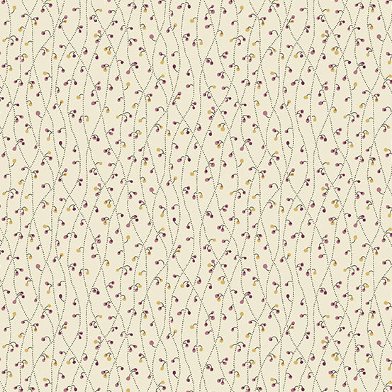 Fabric BLUE VETCH Color SUGAR AND CREAM from English Garden Collection by Edyta Sitar for Andover, A-796-L