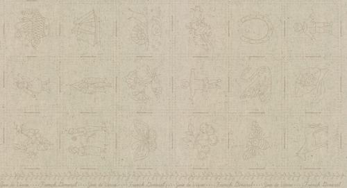 Linen-Cotton Fabric, Joie De Vivre BRODERIE STONE 13989 12L by French General for Moda Fabrics