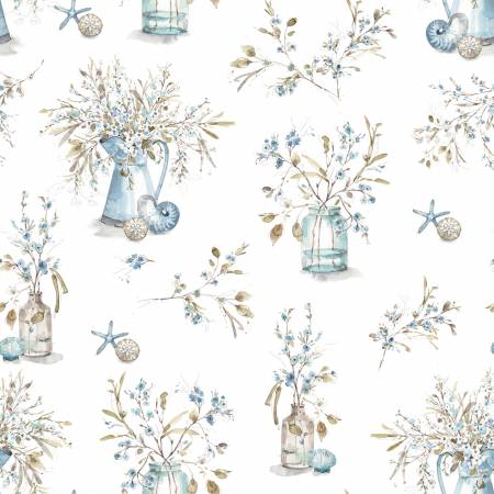 Fabric BLUE ESCAPE COASTAL MAIN OFF WHITE from Riley Blake Designs, C14510-OFF WHITE