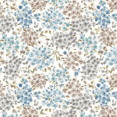 Fabric BLUE ESCAPE COASTAL FLORAL OFF WHITE from Riley Blake Designs, C14512-OFF WHITE